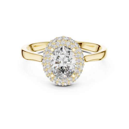 Imperial Double Halo Oval Ring