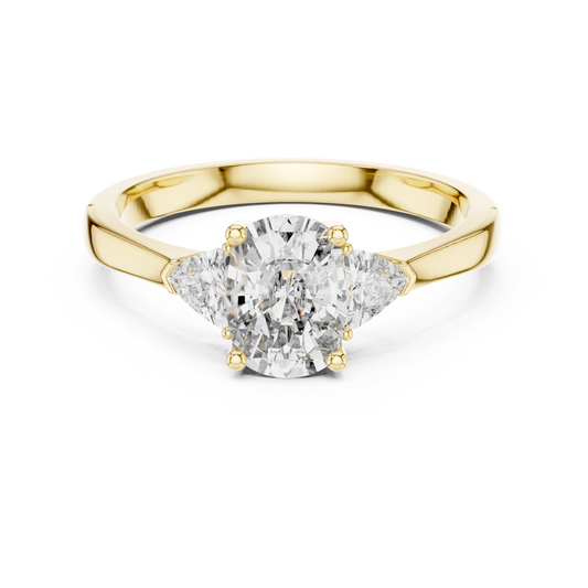 Oval Three-Stone Diamond Ring