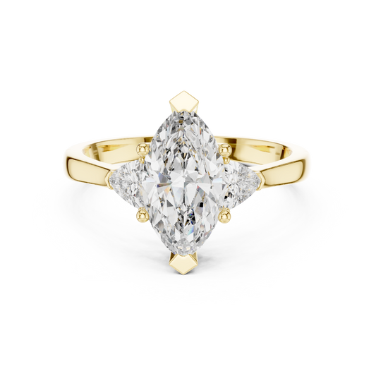 Marquise Cut Three-Stone Diamond Ring