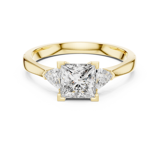 Princess Cut Three-Stone Diamond Ring