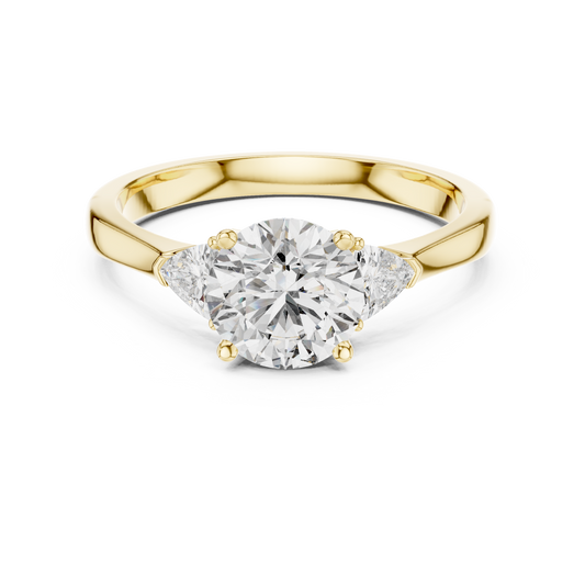 Round Cut Three-Stone Diamond Ring