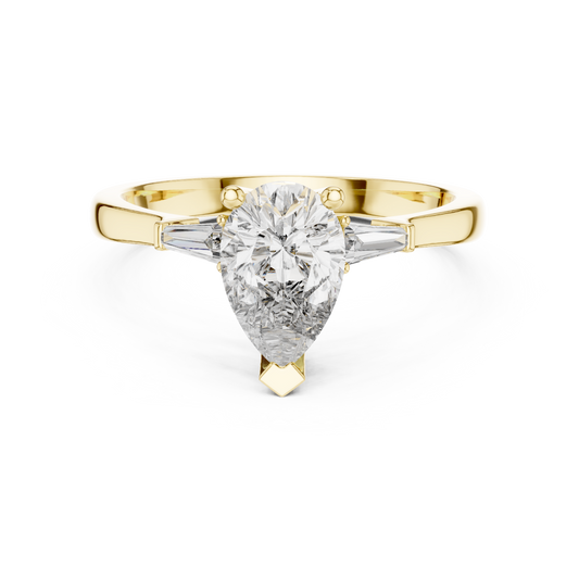 Pear Radiance Three-Stone Ring