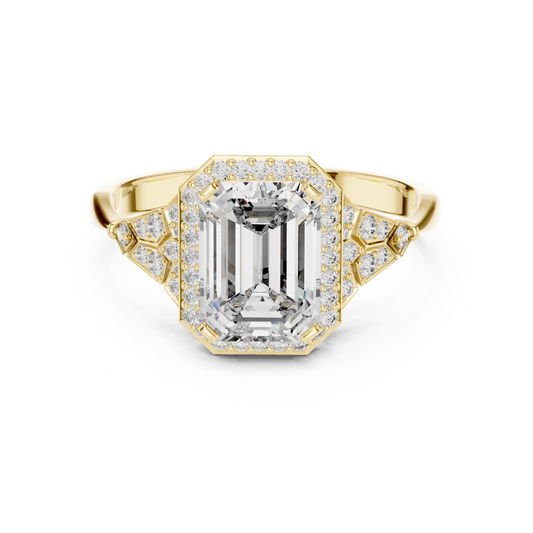 Regal Emerald Halo Ring