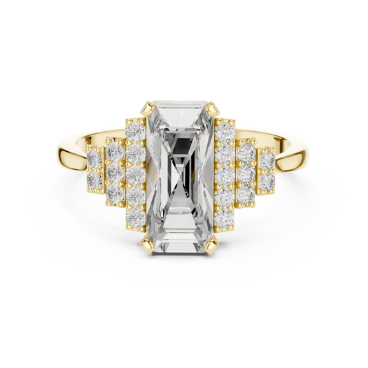 Radiant Steps Emerald Ring