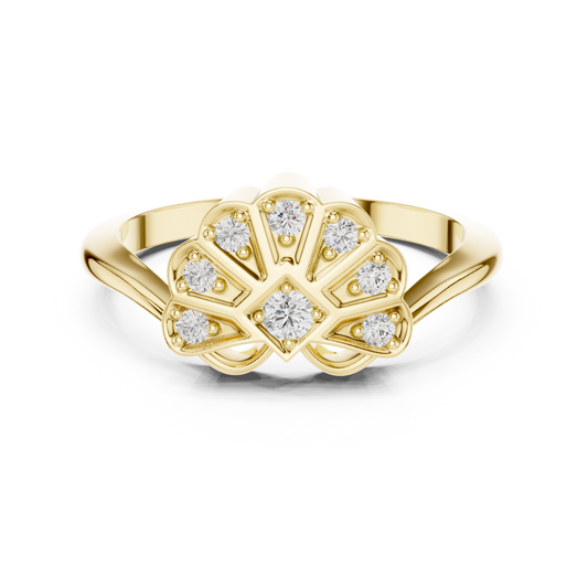 Fan Blossom Diamond Ring