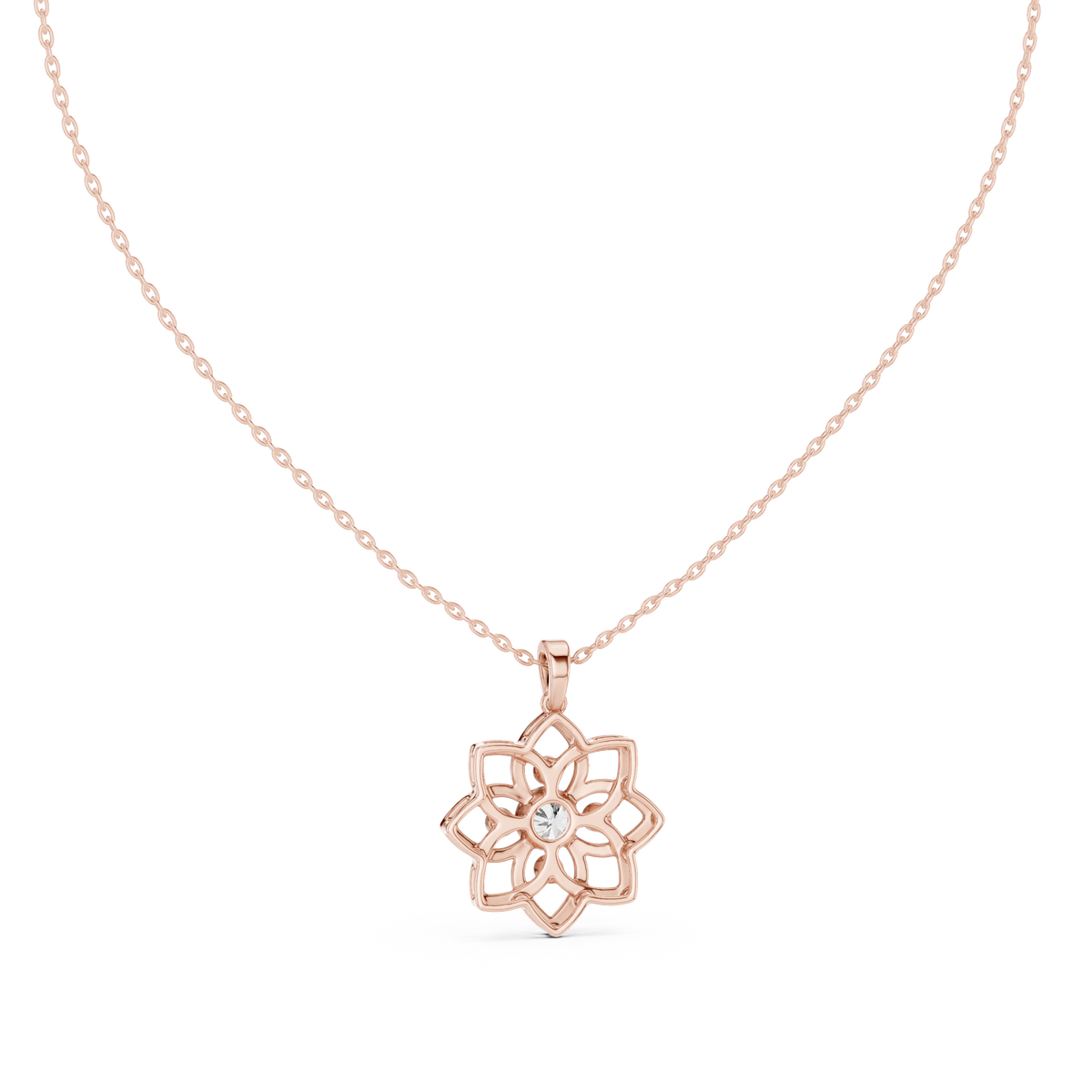 Diamond Flower Pendant Necklace – Floral Diamond Necklace for Women