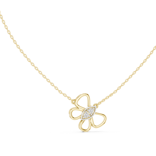 Diamond Butterfly Pendant Necklace