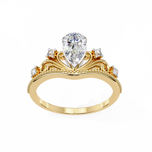Regal Pear Diamond Tiara Ring