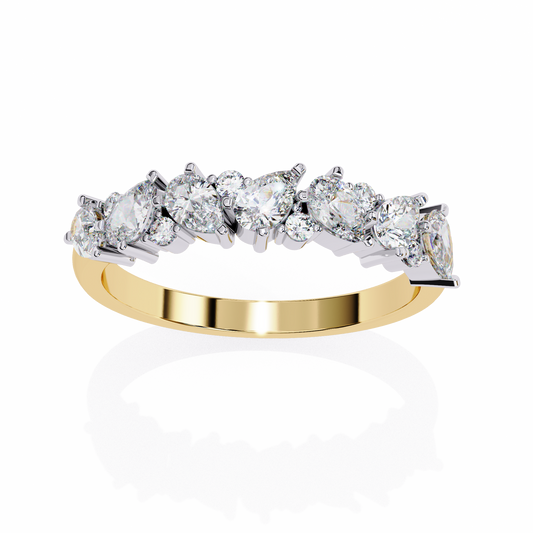 Pear and Round Diamond Band
