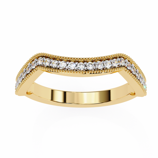Curved Diamond Wedding Band