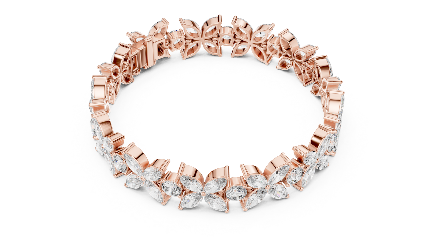 Floral Marquise Diamond Bracelet