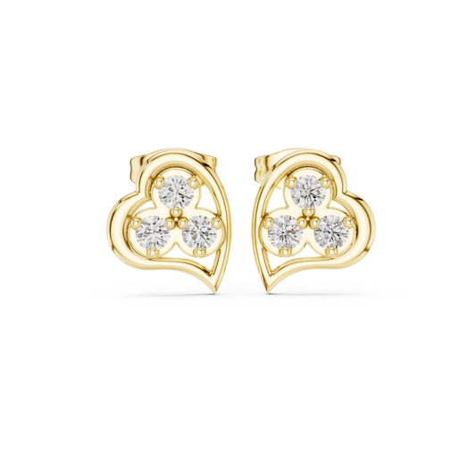 Diamond Round Composite Cluster Stud Earrings