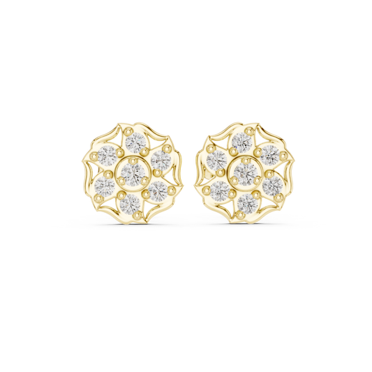 Diamond Cushion-Style Composite Cluster Studs