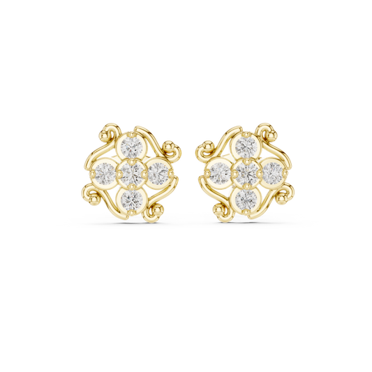 Diamond Interlocking Woven Starburst Studs