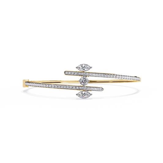 Modern Open Diamond Bangle