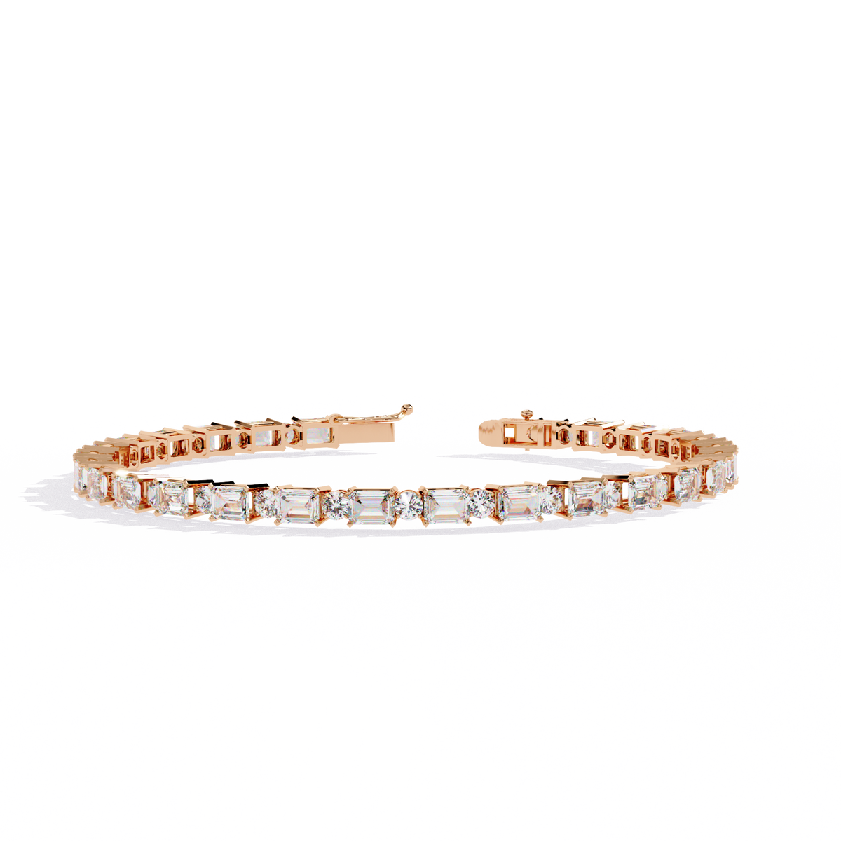 Emerald & Round Diamond Tennis Bracelet
