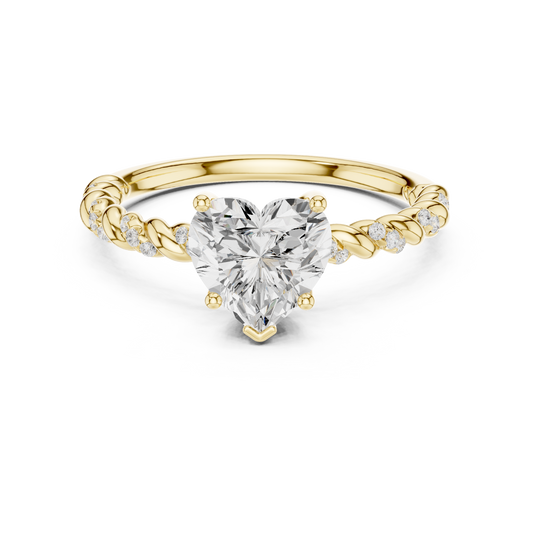 Heart-Cut Diamond Twisted Rope Engagement Ring