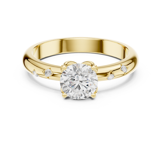 Celestial Star-Set Diamond Solitaire Ring