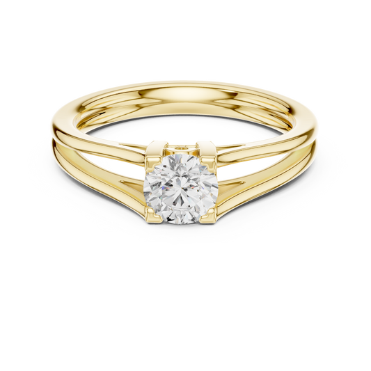 Round Cut Diamond Solitaire Split-Shank Ring