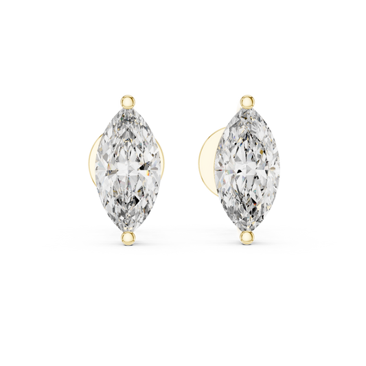 Marquise-Cut Solitaire Diamond Stud Earrings