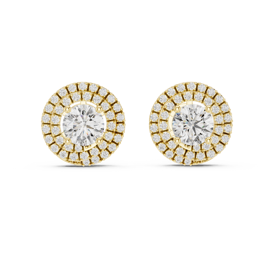 Pear-Shaped Teardrop Diamond Halo Studs