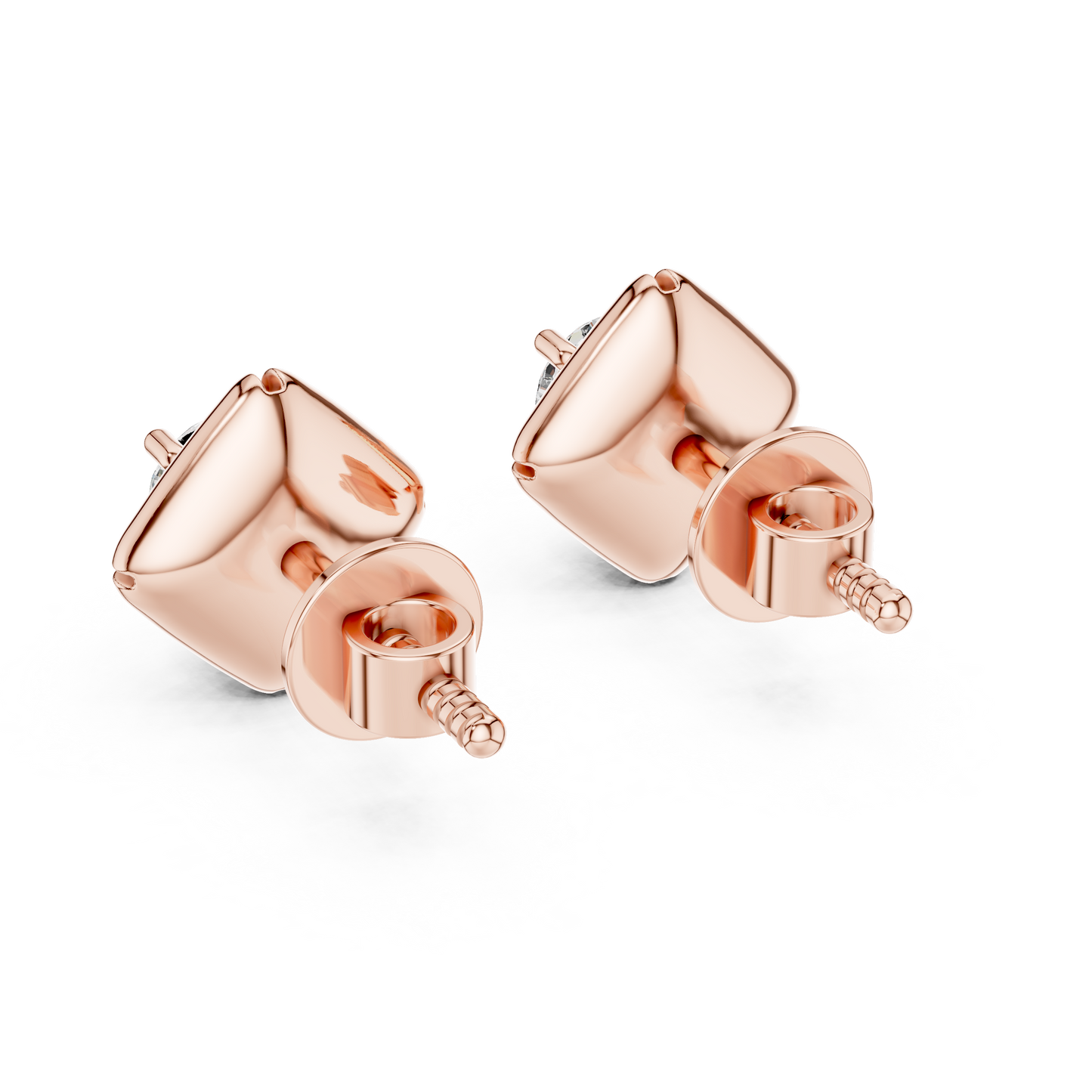 Geometric Rhombus Diamond Halo Studs