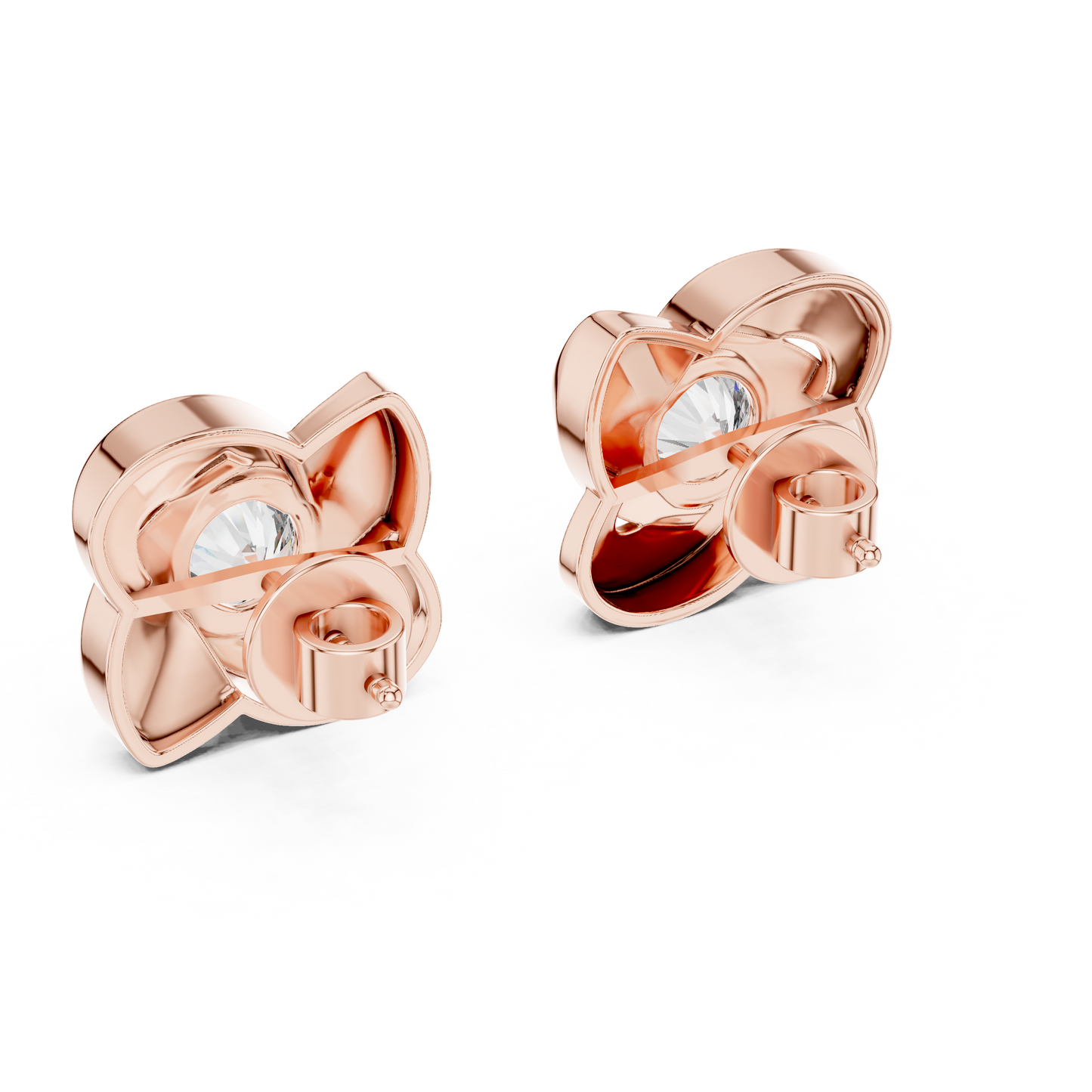 Emerald-Cut Diamond Art Deco Halo Studs