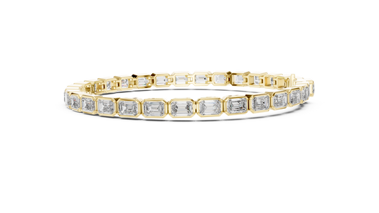 The Emerald Cut Bezel Diamond Tennis Bracelet