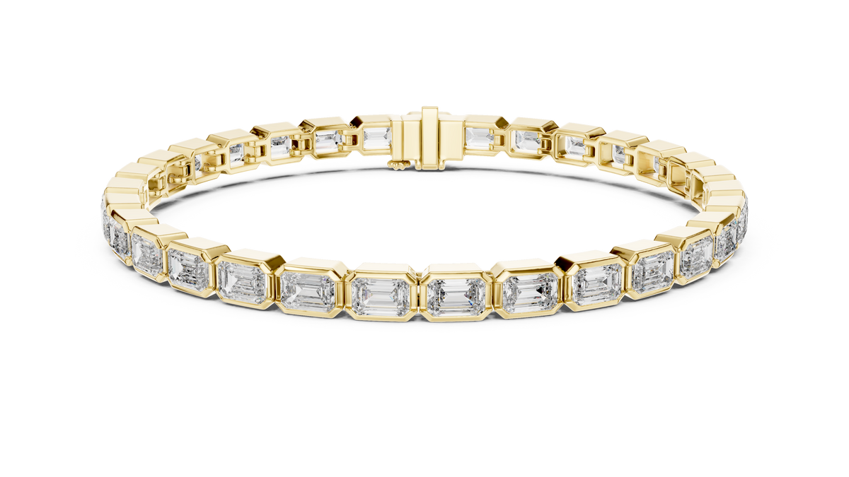 The Emerald Cut Bezel Diamond Tennis Bracelet