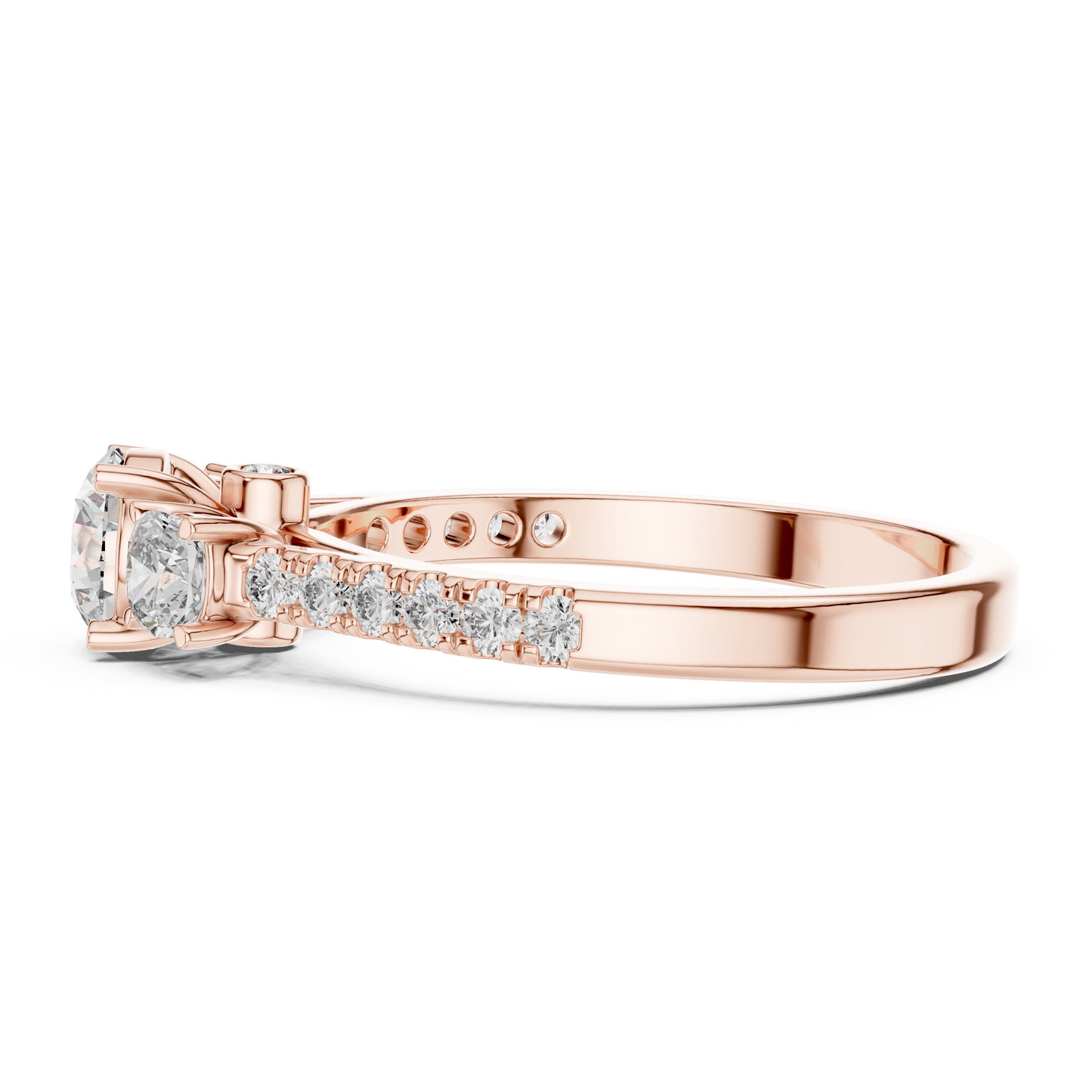 Classic Three-Stone Brilliant Round Cut Diamond Ring