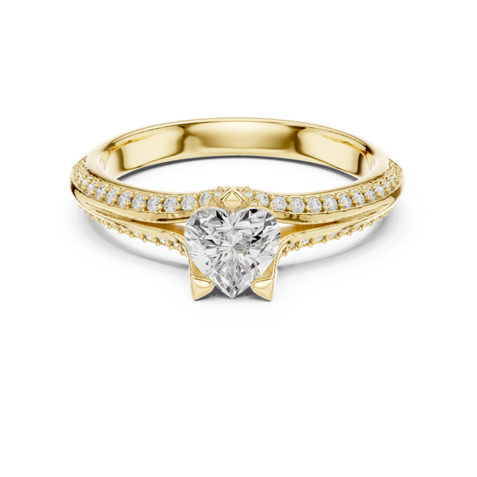 Heart-Cut Diamond Split-Shank Engagement Ring