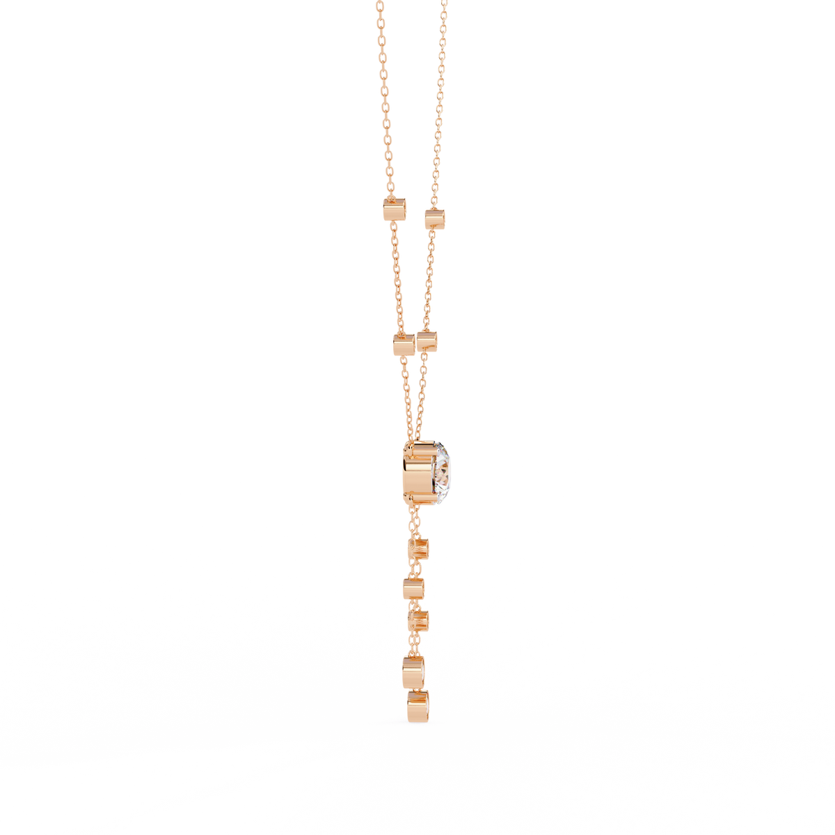 Cascade Drop Necklace Rose Gold
