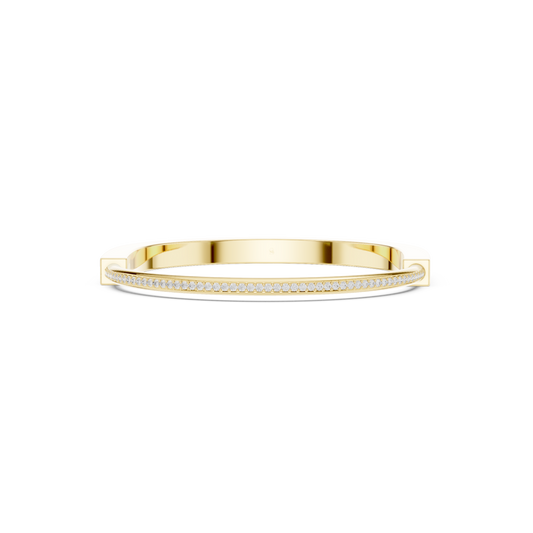 Sleek Diamond Edge Gold Bangle