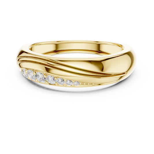 The Sculptural Wave Diamond Band