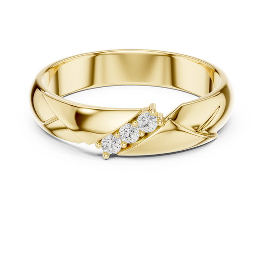 The Modern 3-Stone Diamond Bypass Band