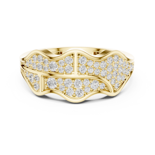 The Organic Wave Diamond Statement Ring