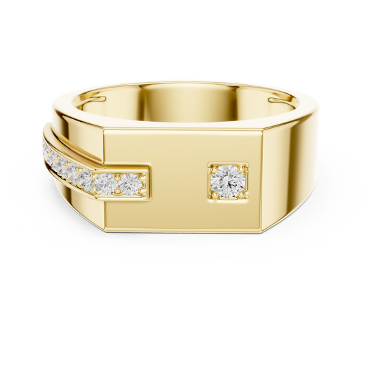 Modern Geometric Diamond Accent Ring