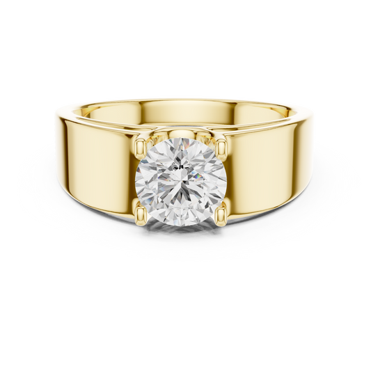 The Modern Princess Cut Bezel Wide Band