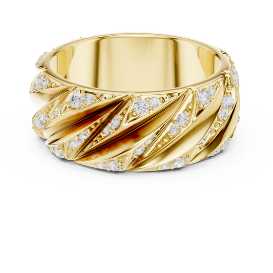 Modern Sculpted Diamond Band