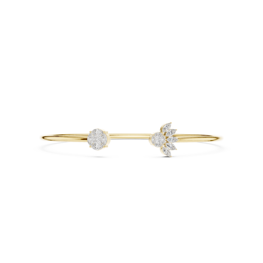 Open Floral Diamond Bangle Bracelet