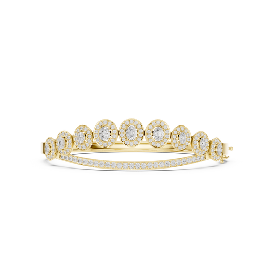 Oval Halo Diamond Bangle Bracelet