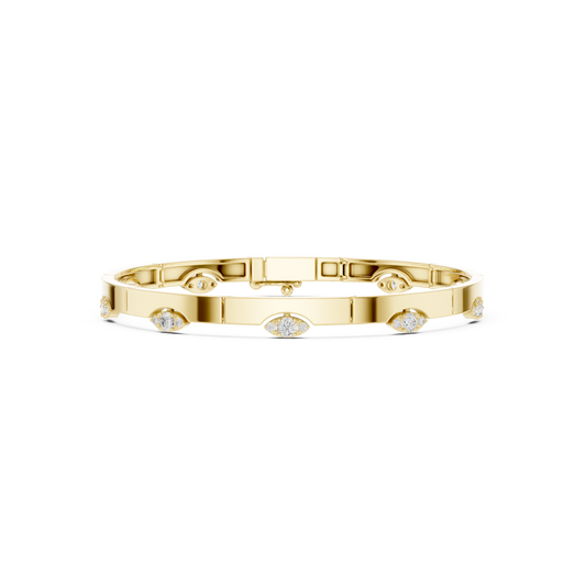 Elegant Evil Eye Diamond Bangle Bracelet