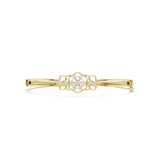 Vintage Floral Diamond Bangle Bracelet