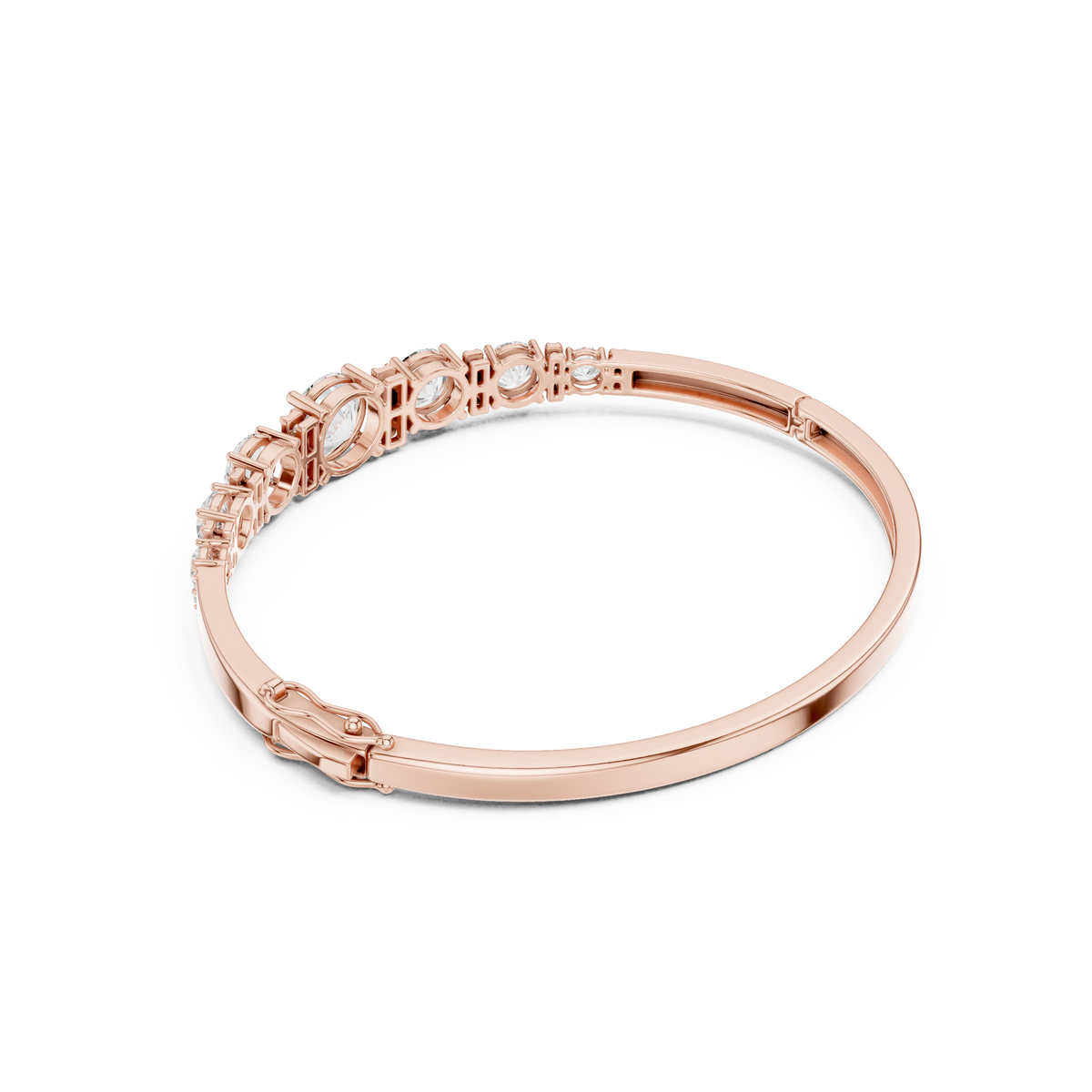 Round Diamond Center Bangle Bracelet