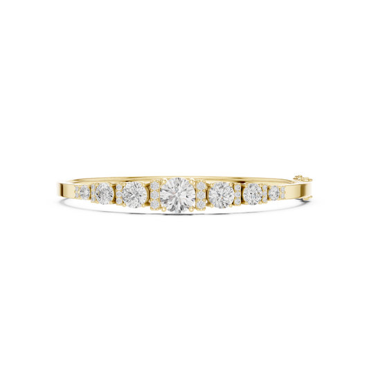 Round Diamond Center Bangle Bracelet