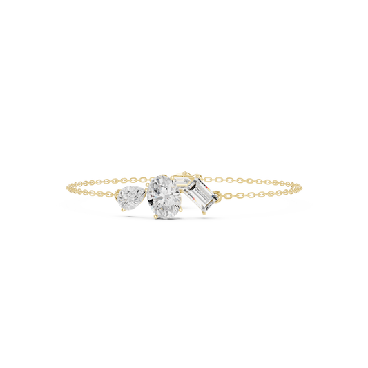 Elegant Multi-Shape Diamond Chain Bracelet for Women