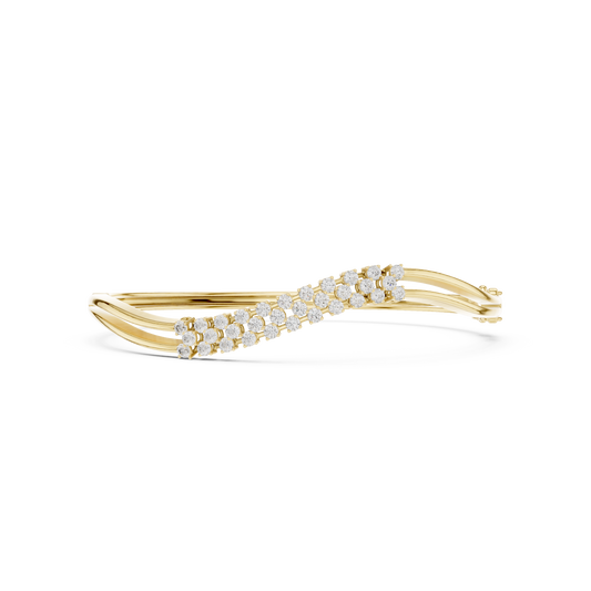 Curved Diamond Crossover Bangle Bracelet