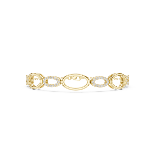 Elegant Oval Link Diamond Bracelet for Women