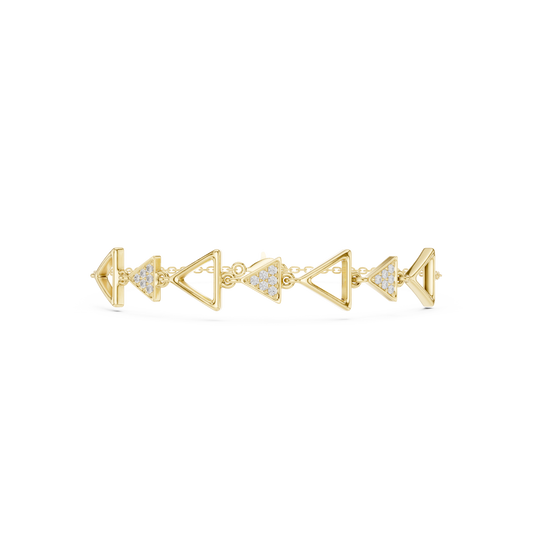 Elegant Triangle Diamond Link Bracelet for Women