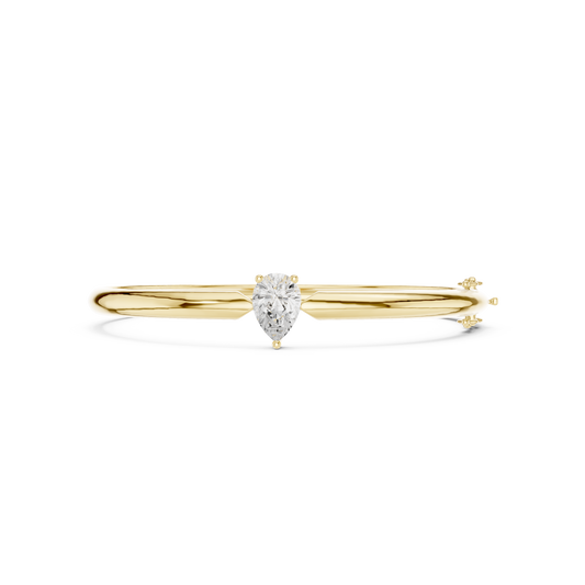 Pear Cut Solitaire Diamond Bangle Bracelet